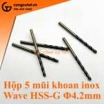 Hộp sản phẩm 5 mũi khoan inox Wave HSS-G đường kính 4.2mm