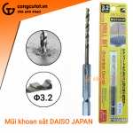 Mũi khoan sắt chuôi lục DAISO JAPAN bằng thép gió M2 mạ kẽm 95mm Φ3.2mm