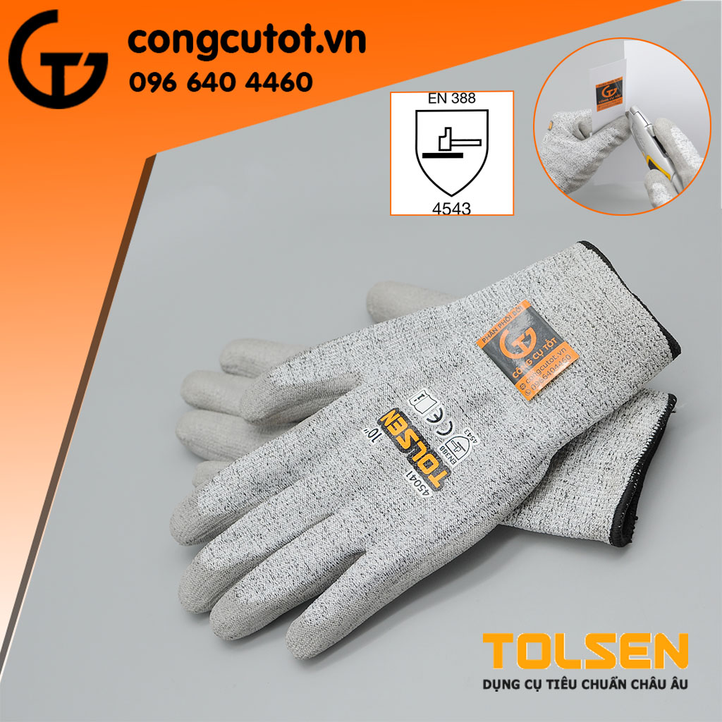 Găng tay chống cắt cấp độ 5 Tolsen 45041