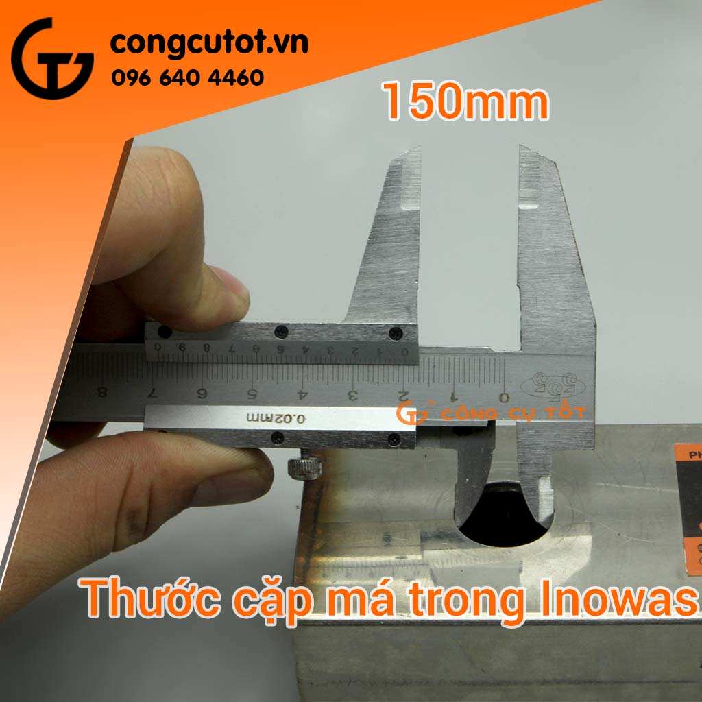 Thước cặp 150mm Inowas đo má trong sản phẩm