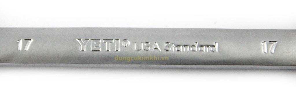 cờ lê vòng miệng Yeti 17mm được sản xuất theo tiêu chuẩn của Mỹ