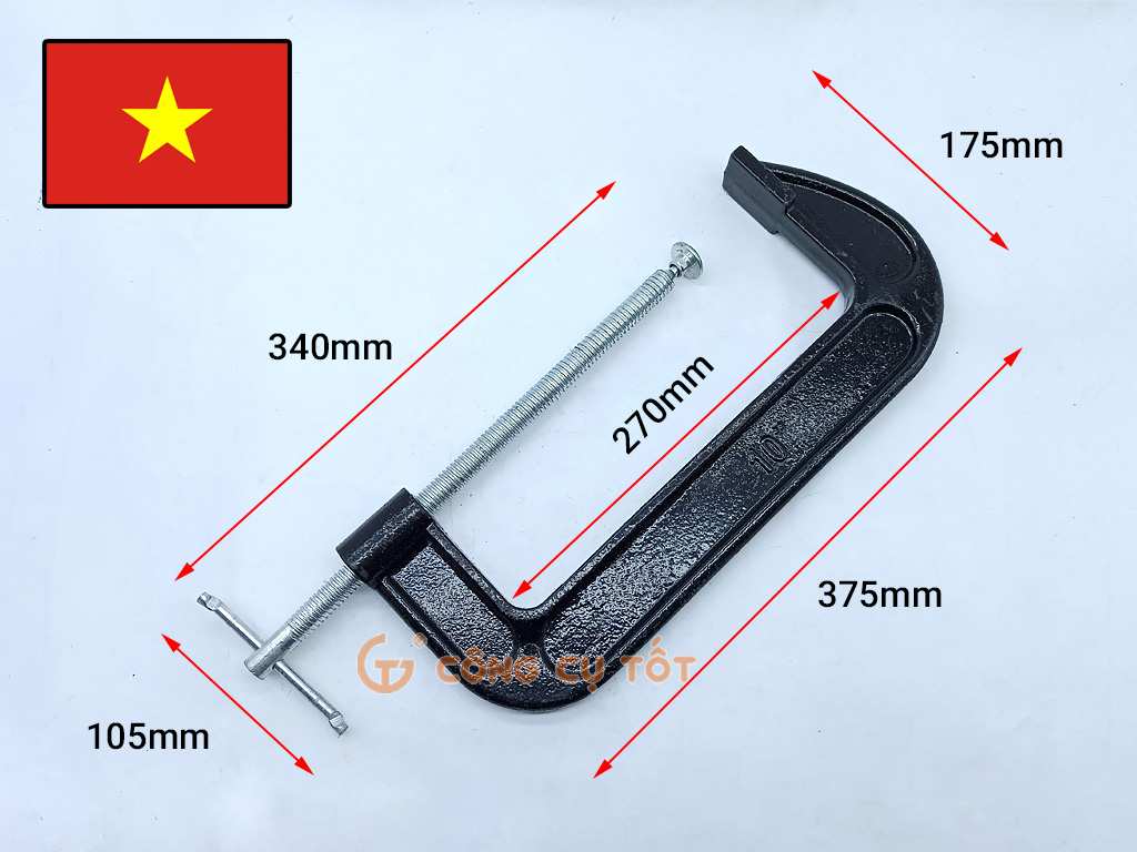 Cảo chữ C Việt Nam màu đen 10 inch