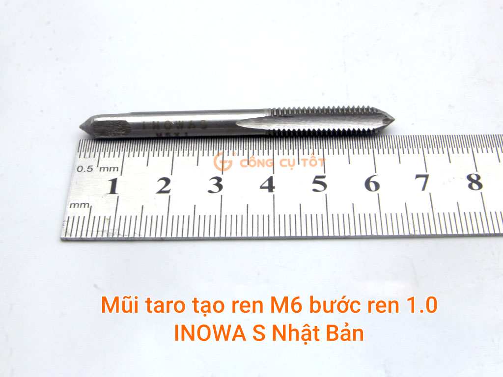 Kích thước của mũi taro M6x1.0 INOWA S Nhật Bản