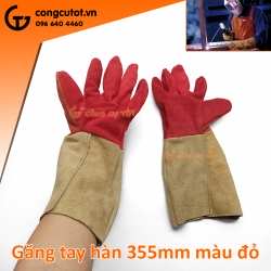 Găng tay hàn loại dài 14inch 355mm màu đỏ