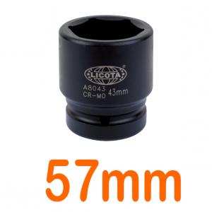 Đầu tuýp đen 1" 57mm 6 góc Flank LICOTA