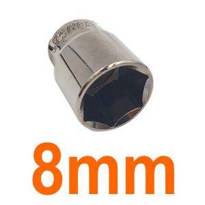 Đầu tuýp lục giác 1/2" mạ nickel đen bóng 8mm Senka