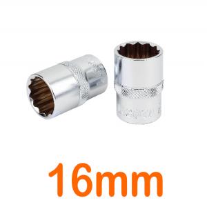 Đầu tuýp 1/2" 12 góc Flank 16mm LICOTA