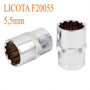 Đầu tuýp 1/4" 12 góc Flank 5.5mm LICOTA