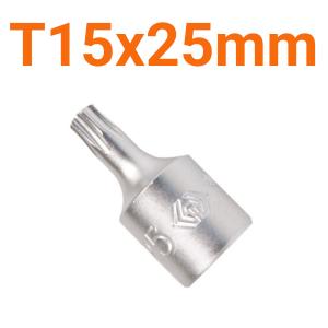 Đầu tuýp 1/4 inch bit mũi sao T15x25mm Kingtony 201315X