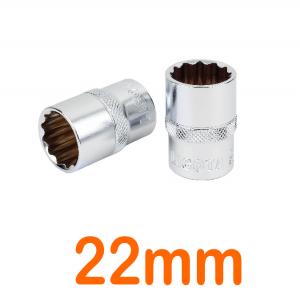 Đầu tuýp 1/2" 12 góc Flank 22mm LICOTA