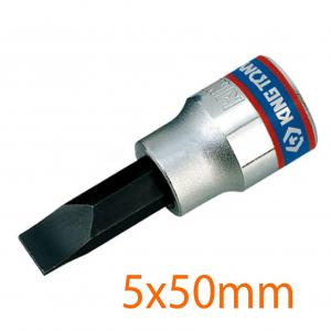 Đầu tuýp 3/8 inch bit mũi dẹp 5mm dài 50mm Kingtony 302205