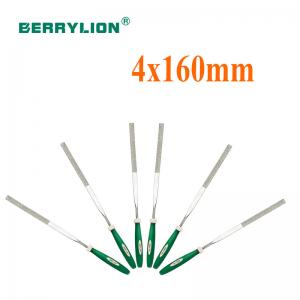 Bộ 6 giũa phẳng tay cầm bằng nhựa 2 màu 4X160mm Berrylion 052714160