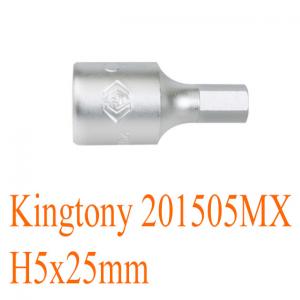 Đầu tuýp 1/4 inch bit mũi lục giác H5x25mm Kingtony 201505MX