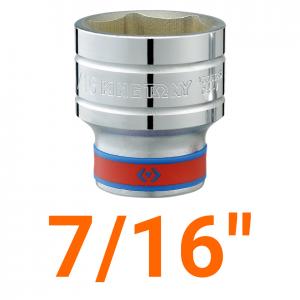 Đầu tuýp ngắn lục giác 1/2"-7/16" kingtony 433514SR