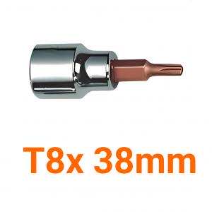 Đầu tuýp gắn mũi lục giác (thép S2) T8x 38mm Asaki AK-7331