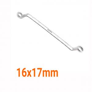 Cờ lê 2 đầu vòng nghiêng 75 độ xi mờ 16x17mm LICOTA