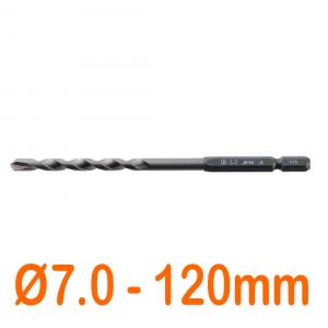 Mũi khoan sứ và gạch men Ø7.0mm chuôi lục 6 ly 120mm Onishi