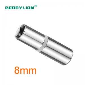 Đầu nối tuýp 1/2" xi bóng thép CRV  08mm Berrylion 081801008