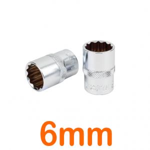 Đầu tuýp 3/8" 12 góc Flank 6mm LICOTA