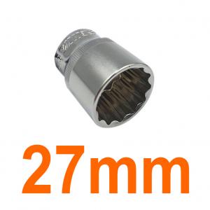 Đầu tuýp bông 1/2" chống trượt mạ Chrome 27mm Senka