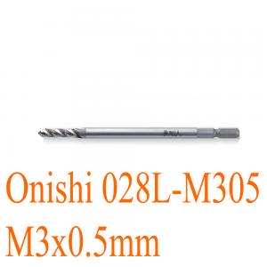 Mũi taro ren xoắn M3x0.5mm chuôi lục loại dài 120mm Onishi