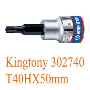 Đầu tuýp 3/8 inch bit mũi sao có lỗ T40HX50mm Kingtony 302740