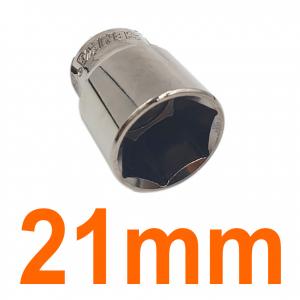 Đầu tuýp lục giác 1/2" mạ nickel đen bóng 21mm Senka