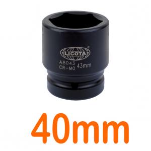 Đầu tuýp đen 1" 40mm 6 góc Flank LICOTA