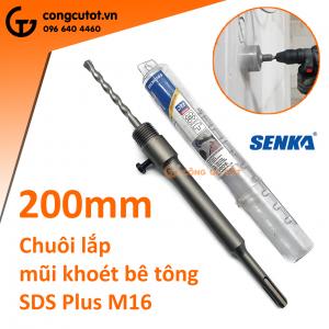 Mũi khoét bê tông 200mm chuôi gài SDS plus Senka