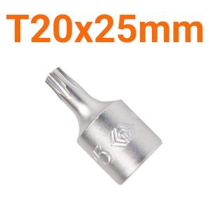 Đầu tuýp 1/4 inch bit mũi sao T20x25mm Kingtony 201320X