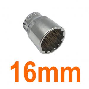 Đầu tuýp bông 1/2" chống trượt mạ Chrome 16mm Senka