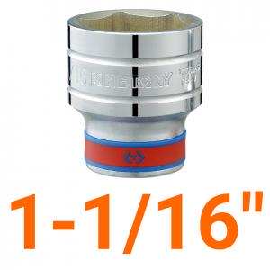 Đầu tuýp ngắn lục giác 1/2"-1-1/16" kingtony 433534SR