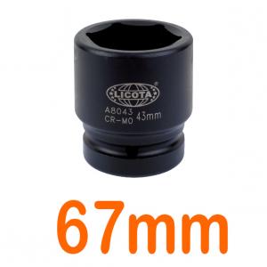 Đầu tuýp đen 1" 67mm 6 góc Flank LICOTA