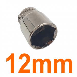 Đầu tuýp lục giác 1/2" mạ nickel đen bóng 12mm Senka