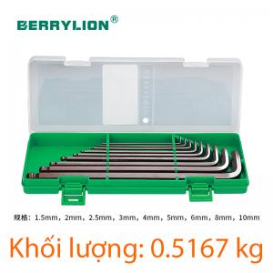 Bộ 9 cây lục giác đầu bi chữ L thép S2 Berrylion 062103886