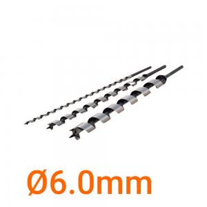 Mũi khoan gỗ xoắn ốc Ø6.0mm cạnh cắt đơn chuôi lục loại dài 400mm Onishi