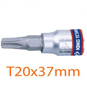 Đầu tuýp 1/4 inch bit mũi sao T20x37mm Kingtony 203320