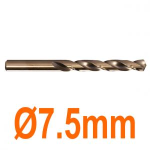 Mũi khoan chuyên inox Ø7.5mm phủ coban vàng Senka