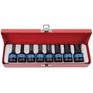 Bộ tube Kingtony 1/2" 9pcs đen mũi LG 4418MP