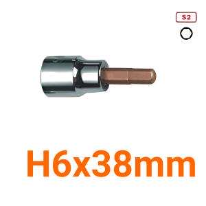 Đầu tuýp gắn mũi lục giác (thép S2) H6x38mm Asaki AK-7328