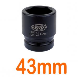 Đầu tuýp đen 1" 43mm 6 góc Flank LICOTA