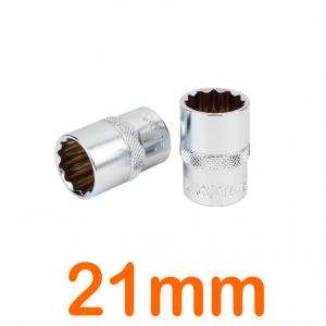 Đầu tuýp 3/8" 12 góc Flank 21mm LICOTA