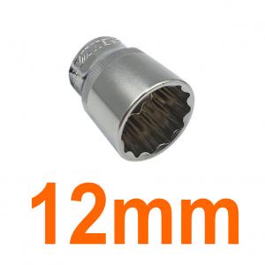 Đầu tuýp bông 1/2" chống trượt mạ Chrome 12mm Senka