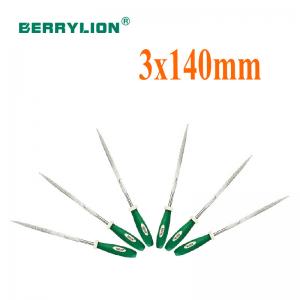 Bộ 6 giũa tam giác tay cầm bằng nhựa 2 màu 3X140mm Berrylion 052733140