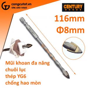 Mũi khoan đa năng 2 cạnh 08mm Century