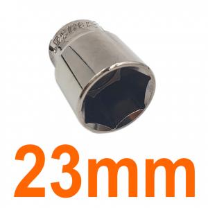 Đầu tuýp lục giác 1/2" mạ nickel đen bóng 23mm Senka