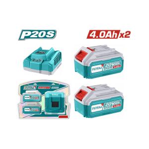 Bộ 2 pin TFBLI2002 và 1 sạc TFCLI20411E dùng pin Lithium-Ion 20V Total TFBCPK1424