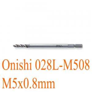 Mũi taro ren xoắn M5x0.8mm chuôi lục loại dài 120mm Onishi