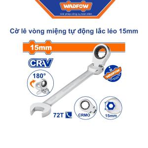 Cờ lê vòng miệng tự động lắc léo 15mm Wadfow