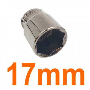 Đầu tuýp lục giác 1/2" mạ nickel đen bóng 17mm Senka